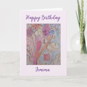 Abstrakte Pastell Floral Geburtstagskarte Karte