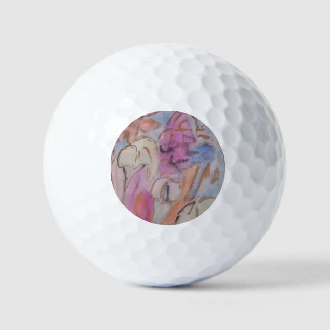 Abstrakte Pastell Floral Golfball (Vorderseite)