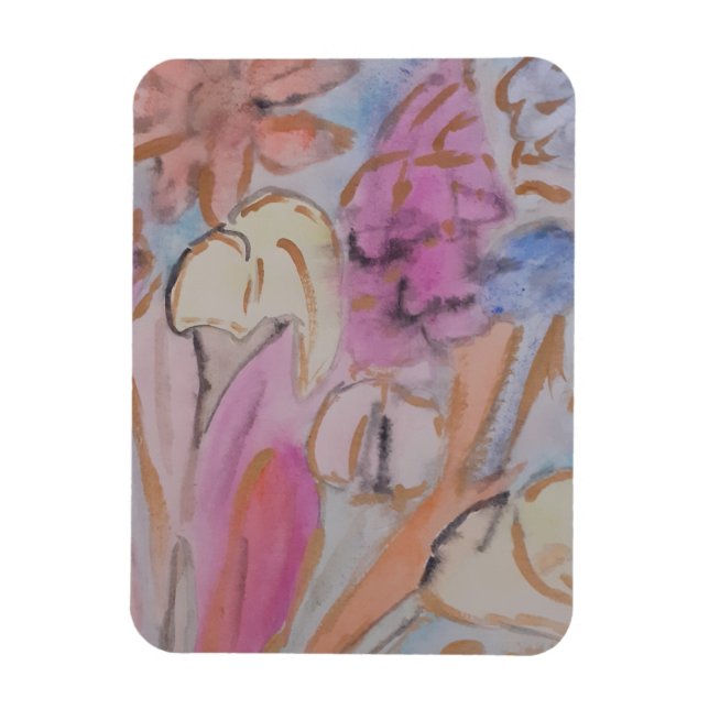Abstrakte Pastell Floral Magnet (Vertikal)