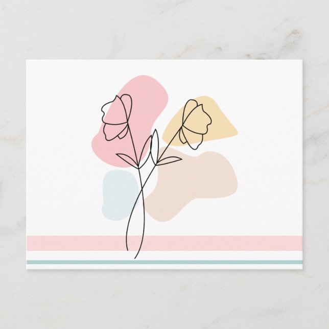 Abstrakte Pastell Floral Postkarte (Vorderseite)