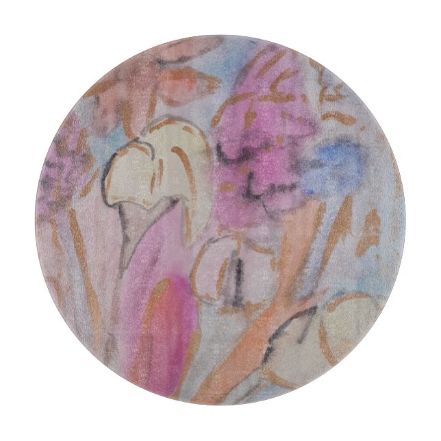 Abstrakte Pastell Floral Schneidebrett (Vorderseite)