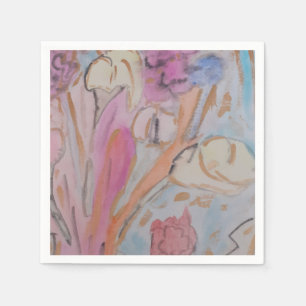 Abstrakte Pastell Floral Serviette