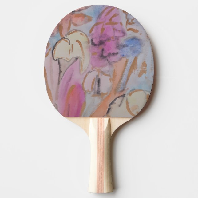 Abstrakte Pastell Floral Tischtennis Schläger (Vorderseite)