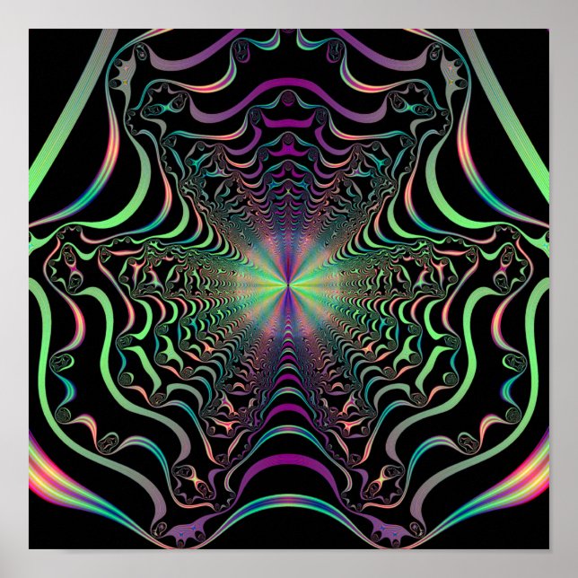 Abstrakte Pastell-Fraktal-Webwerbung Poster (Vorne)