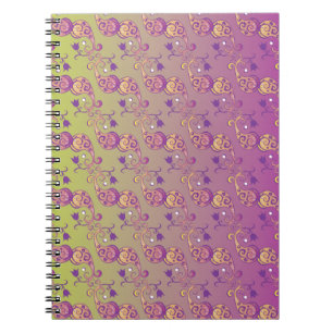 Abstrakte Pastell grün und rosa Paisley Floral Notizblock
