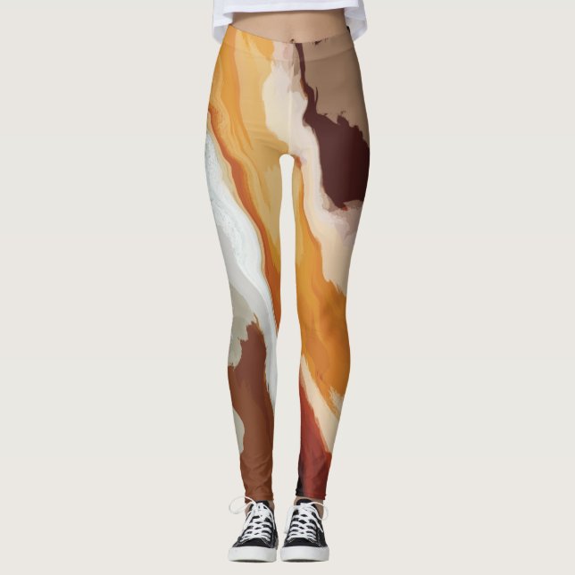 Abstrakte Pastell Paint Fox Schwanz Edition Leggings (Vorderseite)
