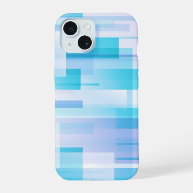 Abstrakte Pastellblöcke aus blauem und Lila Holz iPhone 15 Hülle (Rückseite)