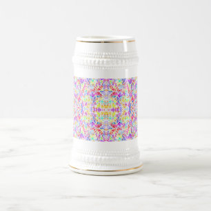 Abstrakte Pastellblumen Bierglas