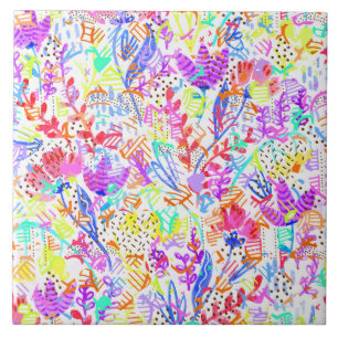 Abstrakte Pastellblumen Fliese