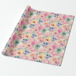 Abstrakte Pastellfarben Blume Blumenmuster Geschenkpapier