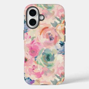 Abstrakte Pastellfarben Blume Blumenmuster iPhone 16 Hülle