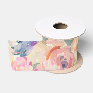 Abstrakte Pastellfarben Blume Blumenmuster Satinband