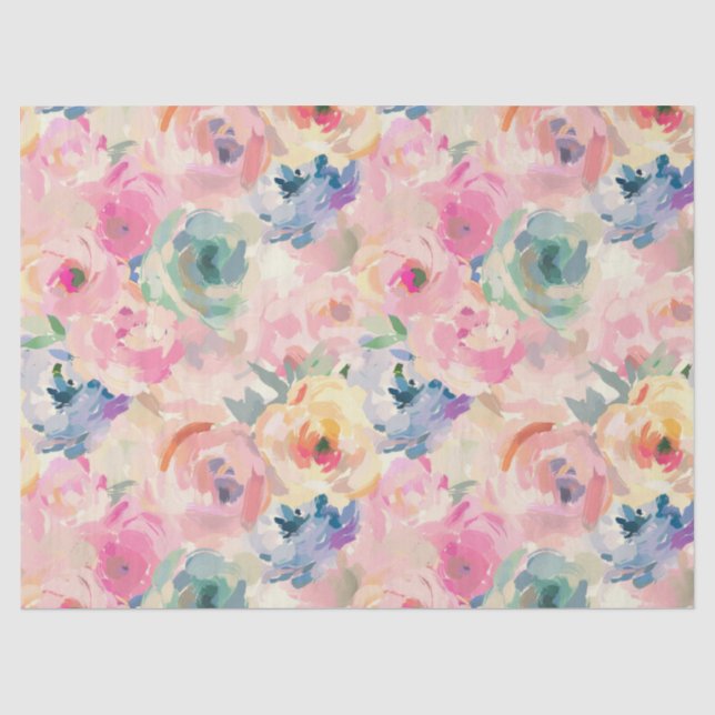 Abstrakte Pastellfarben Blume Blumenmuster Seidenpapier (Vorderseite)