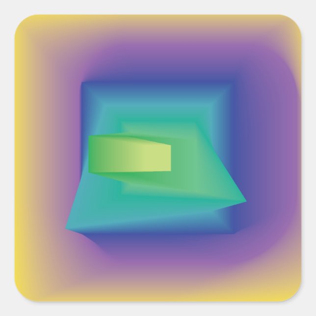 abstrakte Pastellfarben Quadratischer Aufkleber (Vorderseite)