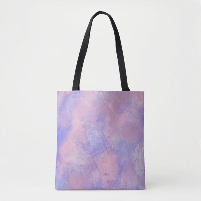 Abstrakte Pastellfarben Rosa und Blau Tasche (Vorderseite)