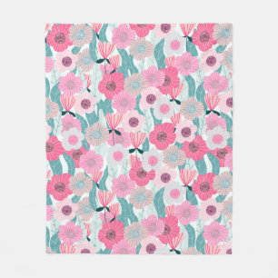 Abstrakte pastellfarbene Blumenmuster. Schöne Rosa Fleecedecke