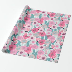 Abstrakte pastellfarbene Blumenmuster. Schöne Rosa Geschenkpapier