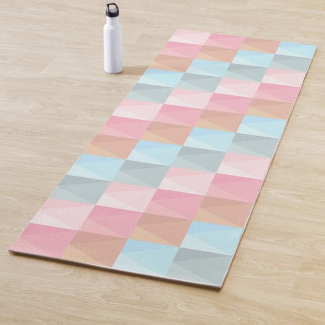 Abstrakte, pastellfarbene Fliesen und Dreiecke Yogamatte (Beispiel)