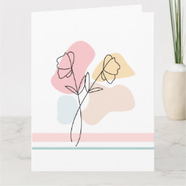 Abstrakte Pastellfloral Faltkarte Karte