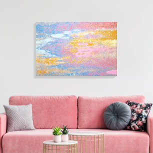 abstrakte Pastellmaltextur mit Goldflittern Leinwanddruck