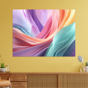 Abstrakte Pastellstoffwellen  Leinwanddruck