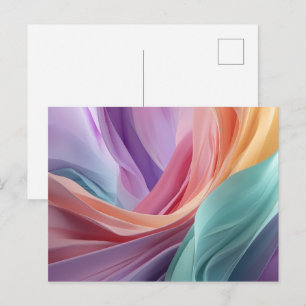 Abstrakte Pastellstoffwellen  Postkarte