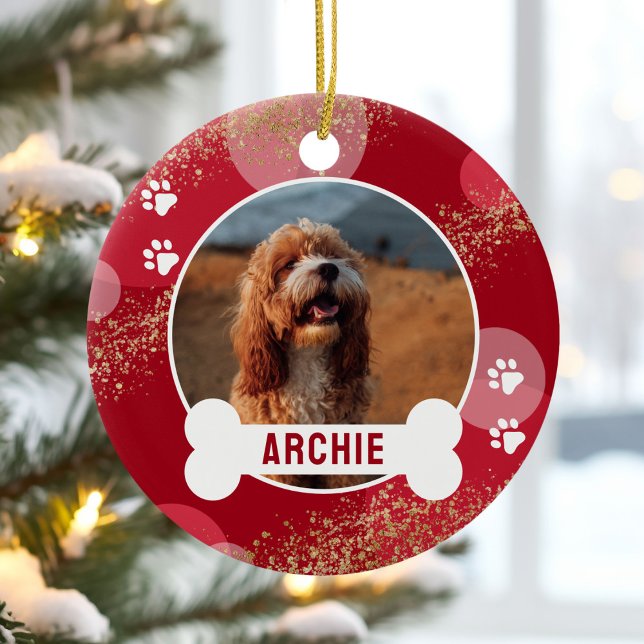 Abstrakte Paw Print Pet Foto Keramik Ornament (Von Creator hochgeladen)