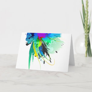 Abstrakte Peacock Paint-Spritzer Karte