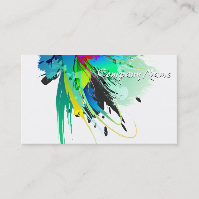 Abstrakte Peacock Paint-Spritzer Visitenkarte (Vorderseite)