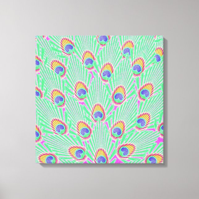 Abstrakte Pfauenfeathers Leinwanddruck (Vorderseite)