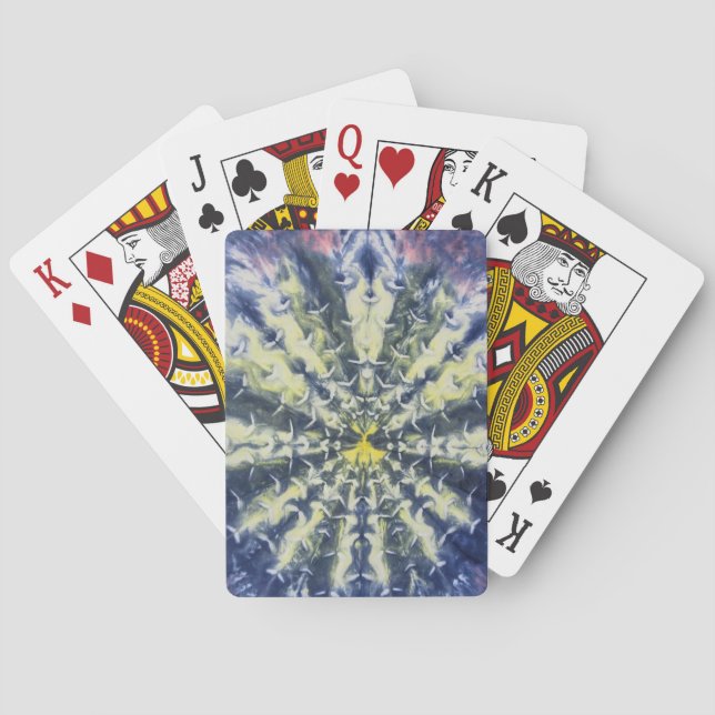 Abstrakte Pfauenfederhalter Spielkarten (Rückseite)