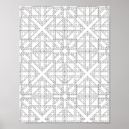 Abstrakte Pfeil-Gitter-Malvorlage Stammes-Geometri Poster