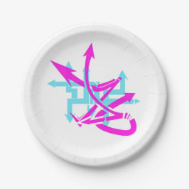 Abstrakte Pfeiltasten-Teller Pappteller