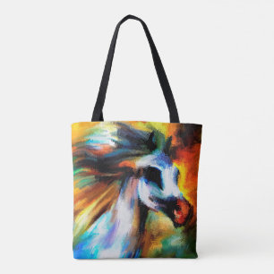 Abstrakte Pferdekunst-schönes graues Weiß Tasche