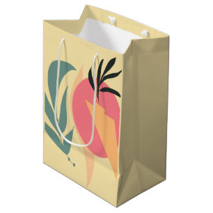 Abstrakte Pflanze Illustrationsformen Rosa Gelb Mittlere Geschenktüte