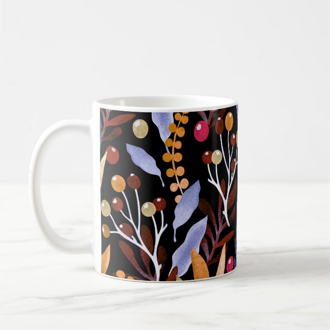 Abstrakte Pflanze Kräutermuster Kaffeetasse (Links)