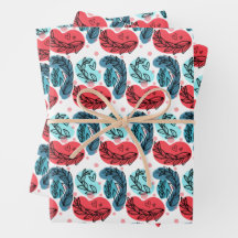 Abstrakte Pflanze rot und blau