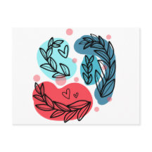 Abstrakte Pflanze rot und blau