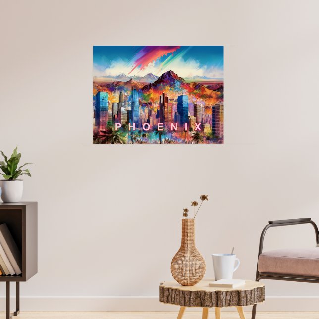 Abstrakte Phoenix Arizona Skyline Poster (Wohnzimmer 3)