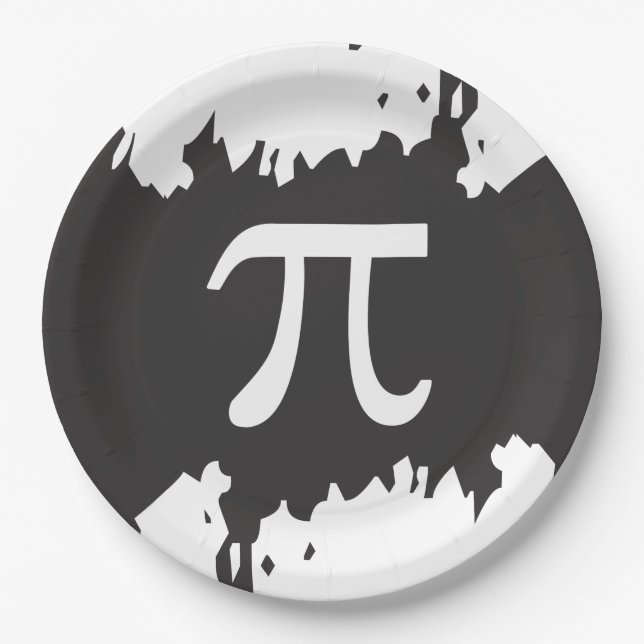 Abstrakte Pi-Symbol-Papiertafel Pappteller (Vorderseite)