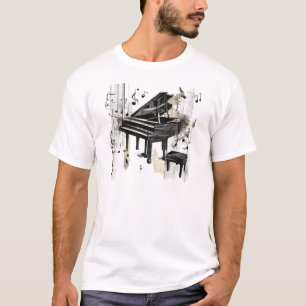 Abstrakte Piano Art T-Shirt
