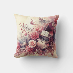 Abstrakte Piano-Rose Musikthebel Kissen