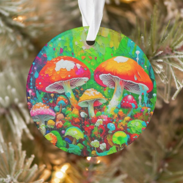 Abstrakte Pilze in Wasserfarbe Ornament (Baum)