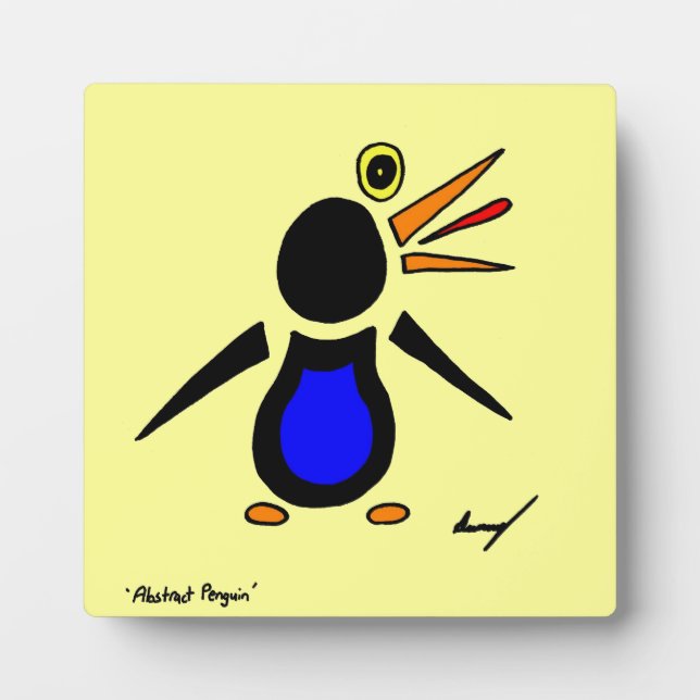 Abstrakte Pinguin Plaque - Gelb Fotoplatte (Vorderseite)