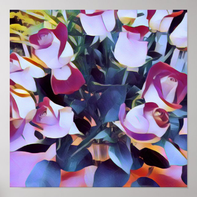 ABSTRAKTE PINK HYBRID-ROSE POSTER (Vorne)