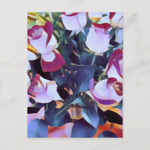 ABSTRAKTE PINK HYBRID-ROSE POSTKARTE