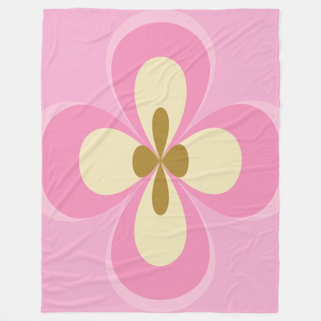 Abstrakte Pinke Kunst Fleecedecke (Vorderseite)