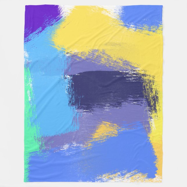 Abstrakte Pinselstriche Fleecedecke (Vorderseite)