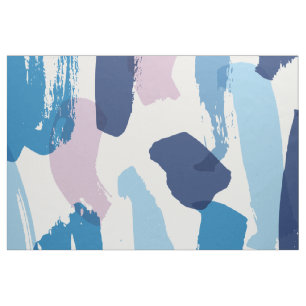 Abstrakte Pinselstriche in Rosa und Blau Stoff