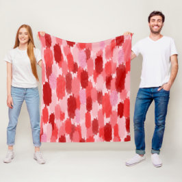 Abstrakte Pinselstriche Muster in Rosa Fleecedecke